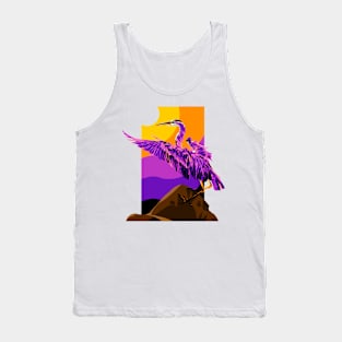 Purple Heron Bird Tank Top